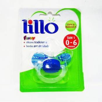 Chupeta Lillo Funny Estamp Baby Sil Azul (Cod:605220)