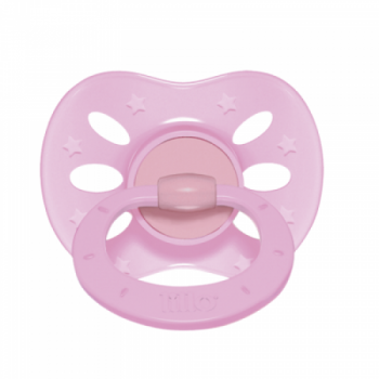 Chupeta Lillo Cores Leves Redondo Silicone Rosa Tamanho 1