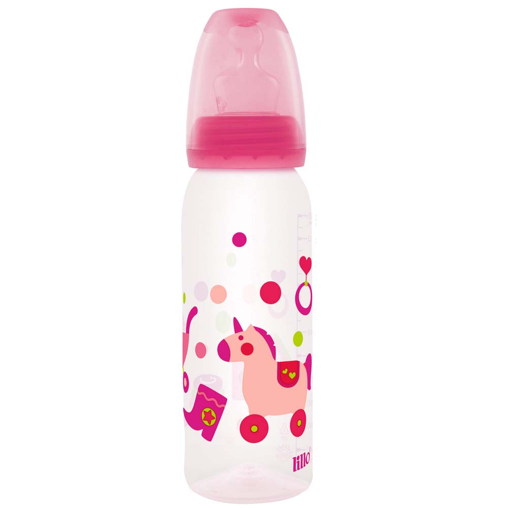 Mamadeira Lillo Divertida Ortodontica Silicone Rosa 250ml