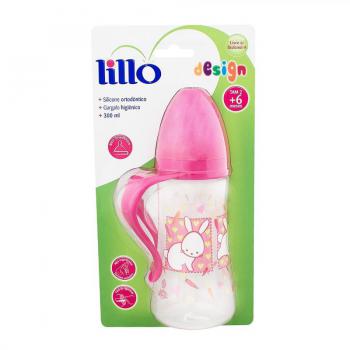 Mamadeira com Alca Rosa Ursinho Tamanho 2 Lillo 300ml