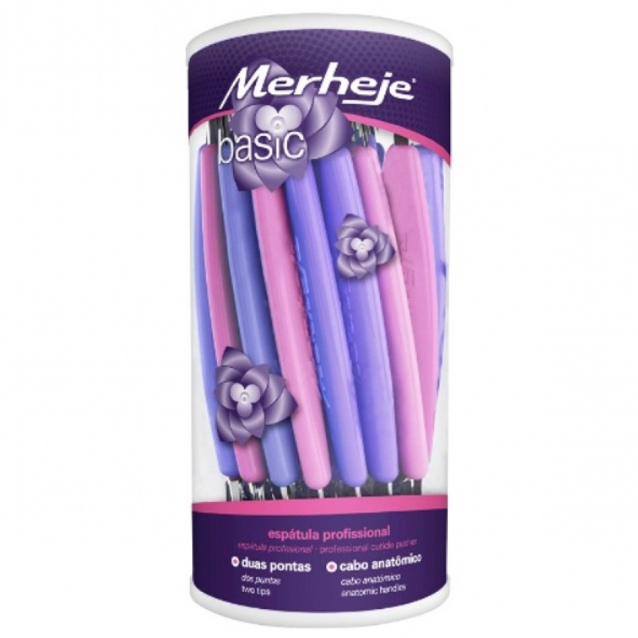 ESPATULA CUTICULA PROFISSIONAL MIX ROSA E LILAS COM 1 UNIDADE