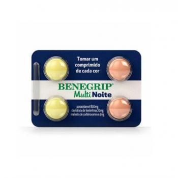 Benegrip Multi Noite Cosmed 800mg + 20mg + 4mg 4 Comprimidos
