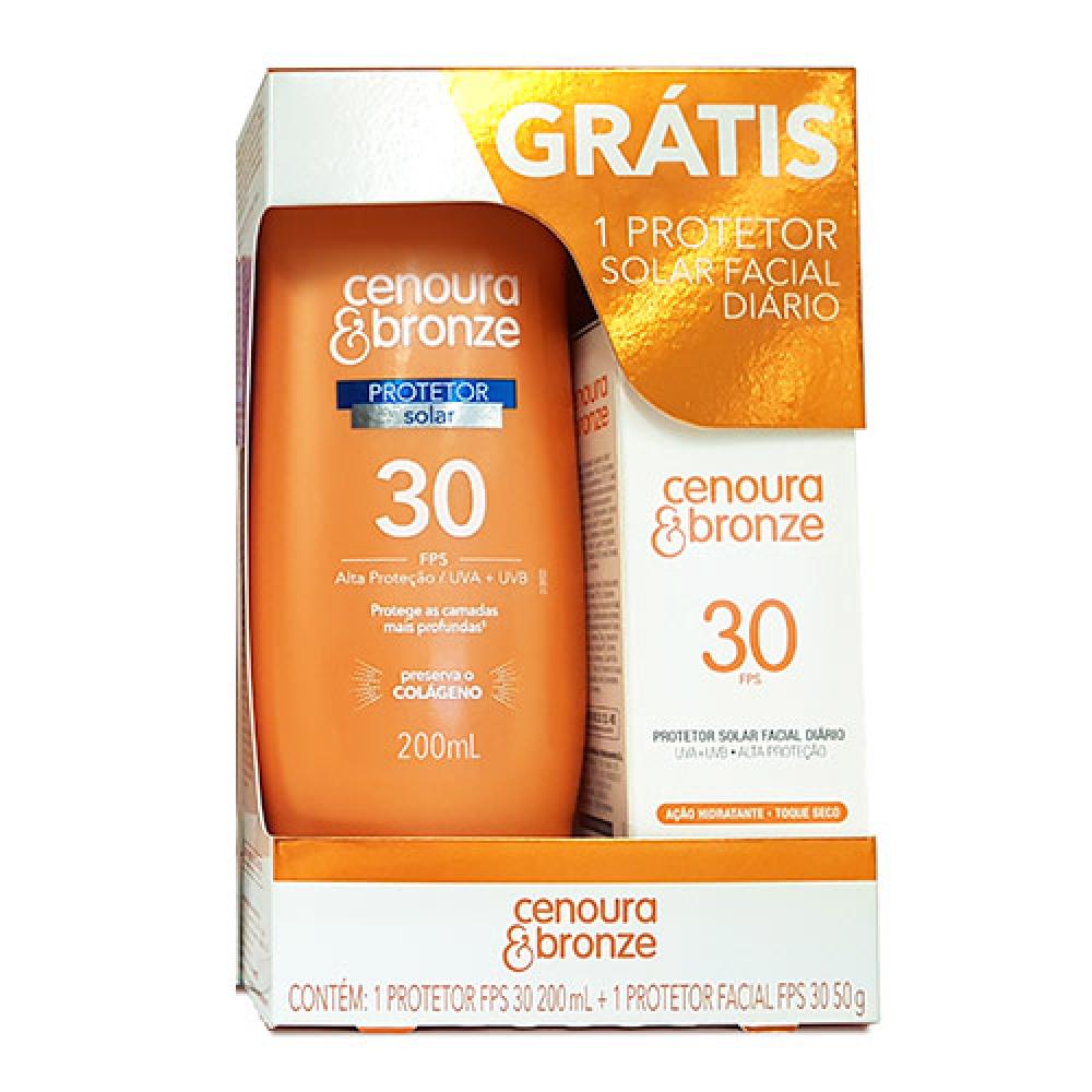 PROTETOR SOLAR CENOURA E BRONZE FPS30 200ML + FACIAL FPS30