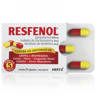 Resfenol 400mg + 4mg + 4mg 5 capsulas