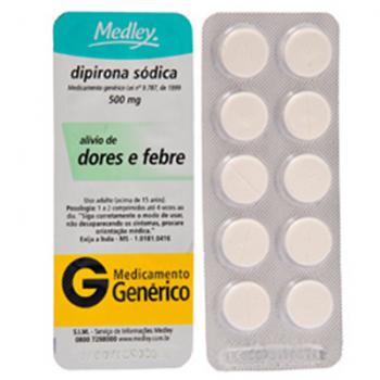 Dipirona Sodica 500mg 10 Comprimidos
