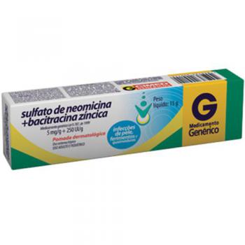Sulfato de Neomicina + Bacitracina 5mg + 250UI 15g