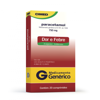 Paracetamol 750mg 20 Comprimidos
