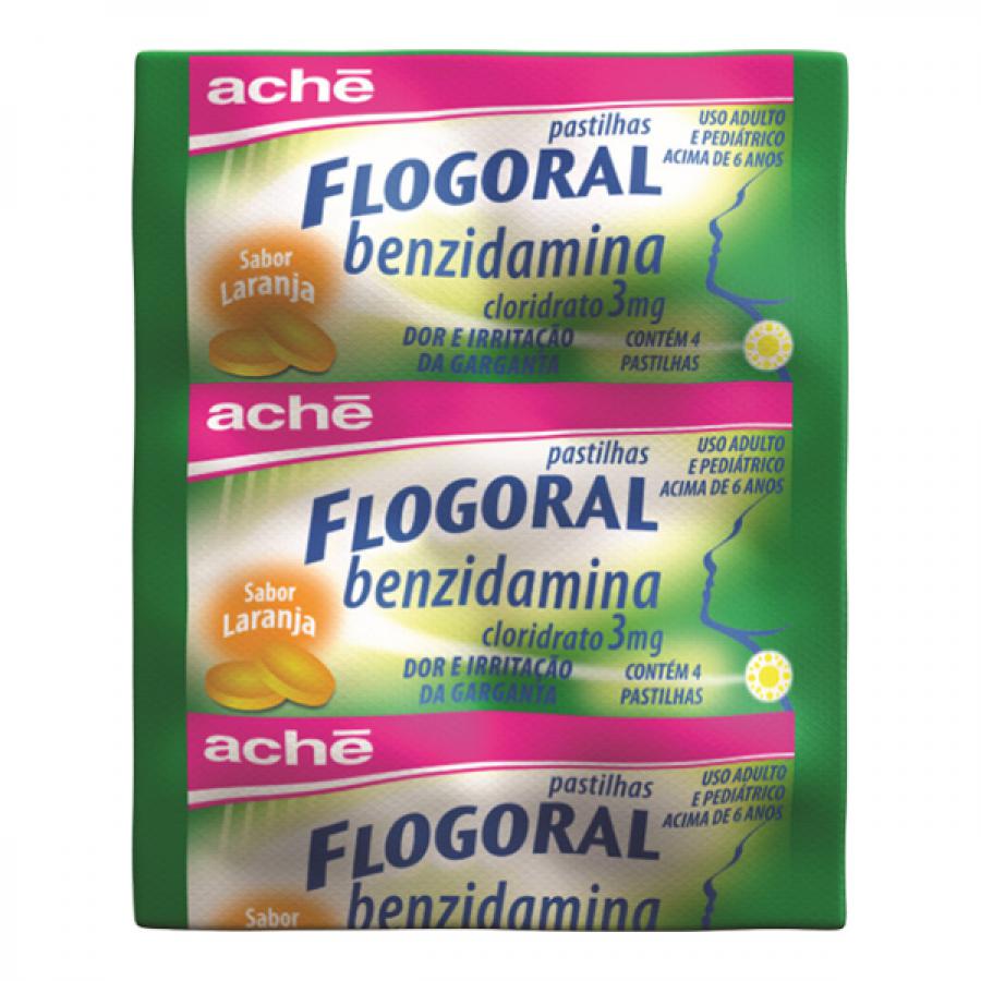 Flogoral Sabor Laranja 4 Pastilhas