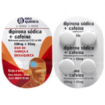 Dipirona Sodica 500mg + Cafeina 65mg 4 Comprimidos