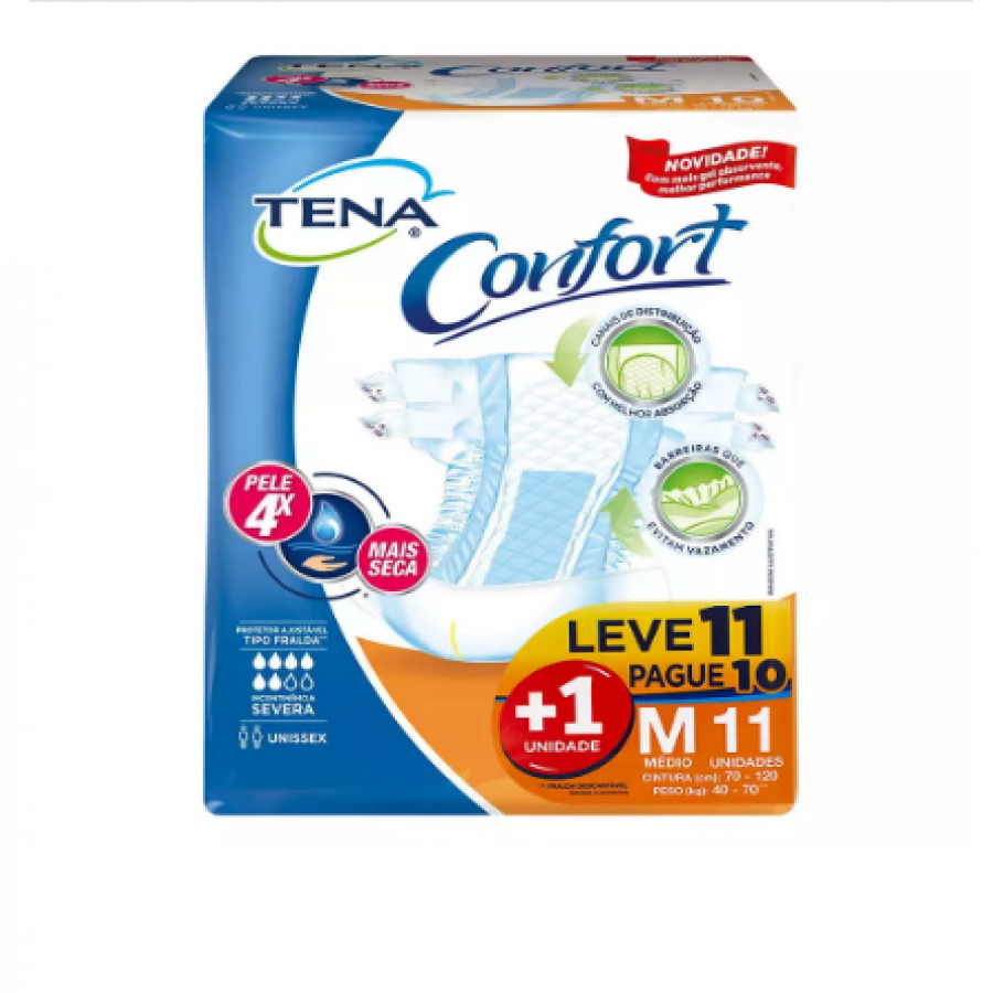 FRALDA TENA CONFORT GERIATRICA M LEVE 11 PAGUE 10