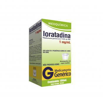 Loratadina Medquimica 1mg/mL, caixa com 1 frasco com 100mL