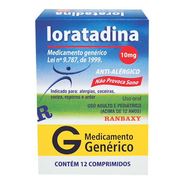 LORATADINA RANBAXY 10MG COM 12 COMPRIMIDOS