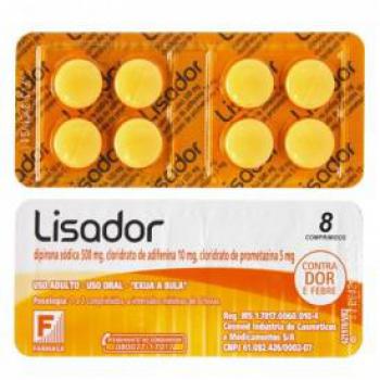 Lisador 500mg + 5mg + 10mg 8 comprimidos