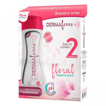 Kit com 2 frascos de Dermafeme Sabonete Intimo de 200ml