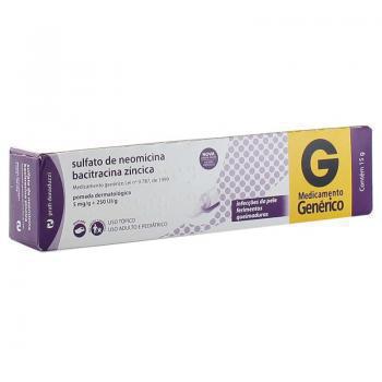 Sulfato De Neomicina + Bacitracina Zíncica Prati-Donaduzzi 5mg/g + 250UI/g 15g