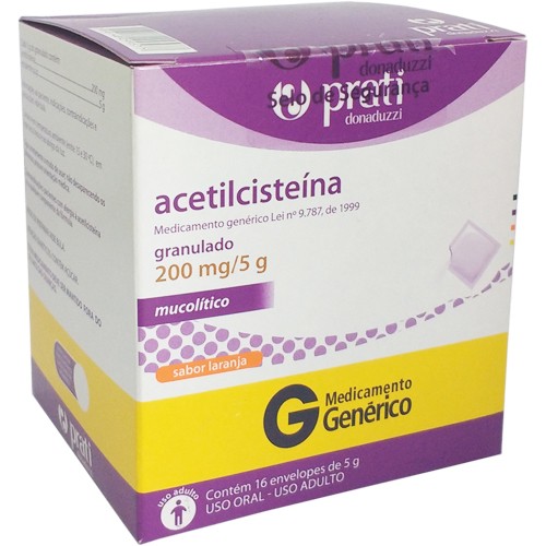 Acetilcisteina 200mg 16 Envelopes