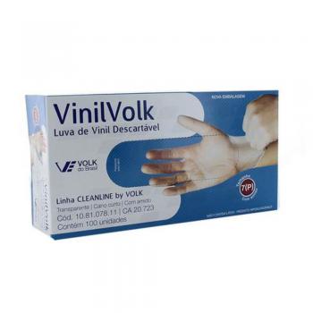 Luva Descartavel De Vinil Com Amido P Volk 100 Unidades