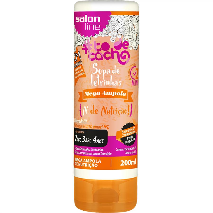 MEGA AMPOLA DE NUTRIÇÃO - SOPA DE LETRINHAS {N DE NUTRIÇÃO} #TODECACHO SALON LINE 200ML
