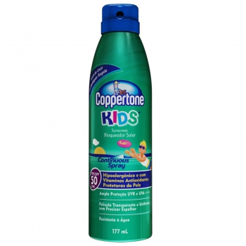 Protetor Coppertone FPS 50 Kids Spray 177ml - Ganhe 01 Bolsa Coppertone
