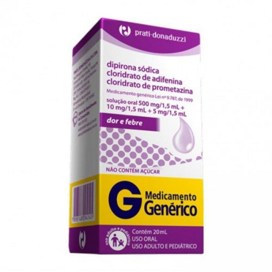Dipirona Adifenina Promet Gotas 20ml Prati Donaduzzi