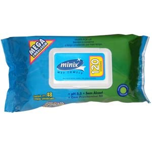 Lenço Fresh'n Minix Sem Álcool Com 120 Unidades