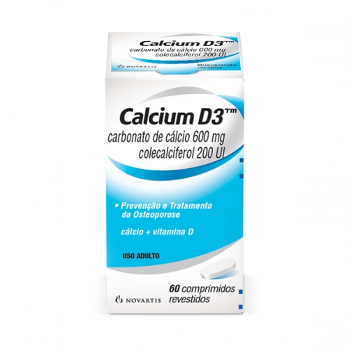 Calcium + Vitamina D3 600mg/200UI Com 60 Comprimidos